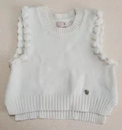 プティマイン　ホワイト ニットベスト 80㎝
