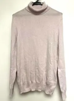 ユニクロ カシミヤ100%タートルネックセーター ピンク　XL