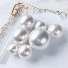 【2個】片穴パール ビーズ 20㎜ アクセサリーパーツ 特大 樹脂 ハンドメイド