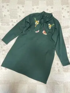 ZARA ミニワンピース　花柄刺繍