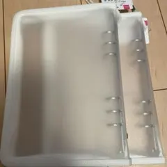 ダイソー 6リングファスナーケース 2個セット(ホワイト)