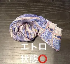 ETRO エトロ　ペイズリープリントシルクスカーフ　ストール　ブルー