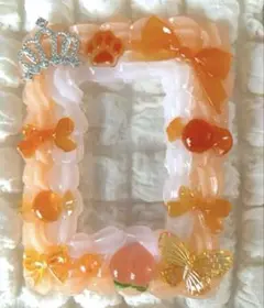 ホイップデコ B8縦サイズ トレカケース リボン オレンジ 橙