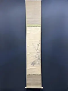 7509 寿岳伏猪之図 猪図 秋草図 肉筆 紙本 掛軸 日本画 無病息災