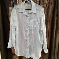 【新品】シアーシャツ ブルー ストライプ