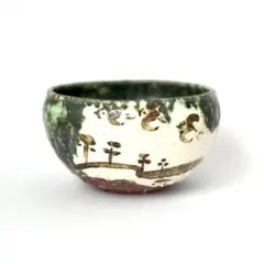 緑の帽子の青い小鳥・色絵陶器皿 - メルカリ