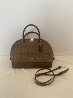 COACH ブラウンシグネチャーハンド・ショルダーバッグ