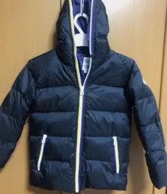 黒ダウン90%コート フード付き　120