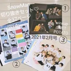 SnowMan切り抜きセット♡全37ページ（アイドル誌3誌/2021.02月号）