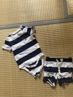 baby GAP ボーダー ロンパース ショートパンツ セット
