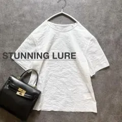 【スタニングルアー 】シアーストレッチコンパクトTシャツ シアートップス　白のサムネイル