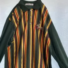 【美品】マルチカラーストライプ　古着男子♪レトロ　ヴィンテージのサムネイル