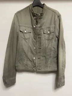 ミリタリージャケット　コーデュロイ　カーキ　古着