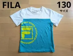 FILA フィラ ロゴ入り Tシャツ 半袖 130サイズ 青/白