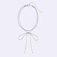 GU ジーユー　スネーク　チェーン　リボン　ネックレス　新品　シルバー　アクセ