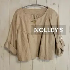 ノーリーズ NOLLEY'S ノーカラー七分袖　麻ジャケットのサムネイル