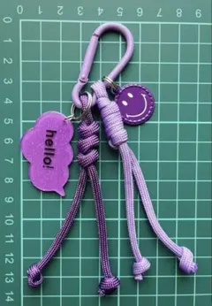 パラコード キーホルダー パープル グラデーション