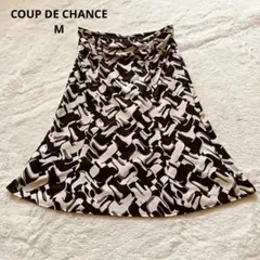 COUP DE CHANCE 膝丈スカート ブラック系 38 総柄