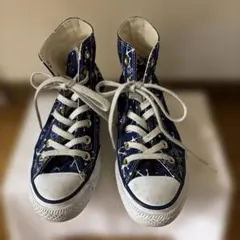 〈コンバース〉マリン柄　ハイカットスニーカー　22.5センチ3ハーフ