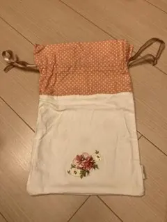 巾着袋　花柄　刺繍　ローラアシュレイのサムネイル