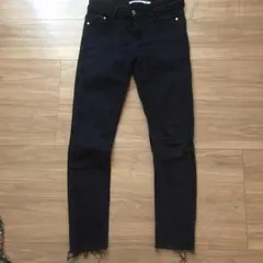 ザラ スキニーパンツ ネイビー