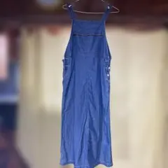 デニム サロペット ロング丈 オーバーオール ジャンパースカート