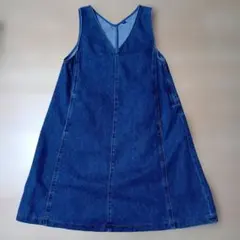 UNIQLO デニム Vネック ジャンバースカート 150