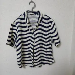 marimekko×UNIQLO ストライプ 半袖シャツ Mのサムネイル
