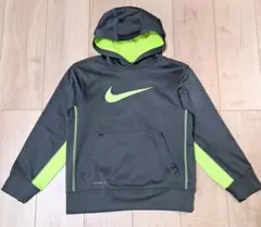 Nike フード付き裏起毛トレーナー　パーカー グレー/ライム　140