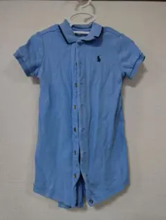 水色ポロシャツロンパース 80サイズ