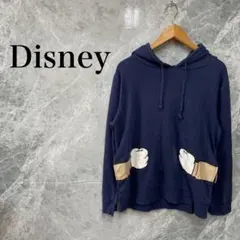 Disney ディズニー メンズ XL ネイビー パーカー キャラクター 美品
