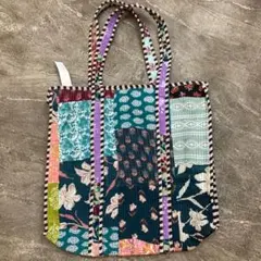 パッチワークキルティングトートバッグ