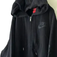ナイキ NIKE ロゴ フルジップアップ パーカー XL ブラック 黒 古着