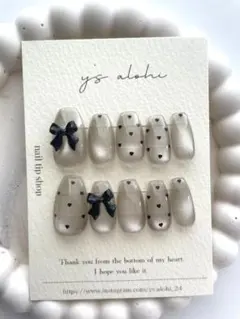 【サイズオーダー】ネイルチップ　ワンホンネイル ガーリーネイル