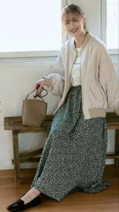 GLOBAL WORK グローバルワーク 撥水ボリューム MA-1 ベージュ M