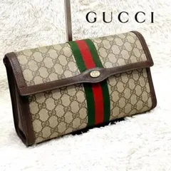 【美品】 GUCCI クラッチバッグ GGスプリーム シェリーライン 革 pvc