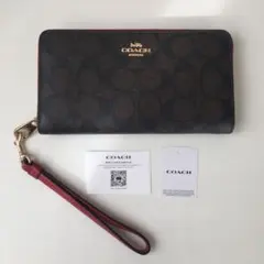 コーチ 財布 レディース 長財布 アウトレット ラウンドファスナー シグネチャー
