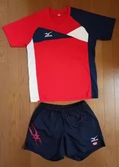 Mizuno 卓球ウェアセット 赤 青