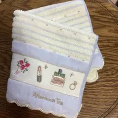 Afternoon Tea 刺繍タオルハンカチ