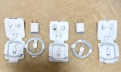 iPhoneイヤホン3点、充電ケーブル2点セット