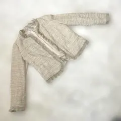 ブラーミン ツイード ノーカラージャケット 38 シルク混 セレモニー 入学式