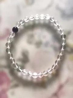 水晶＆アメジスト 6mm 天然石 ブレスレット