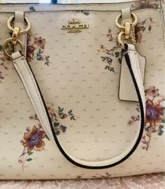 COACH 花柄レザートートバッグ