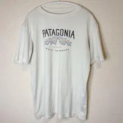 パタゴニア Tシャツ キッズXXL【大人M相当】ホワイト 山ロゴ 難あり