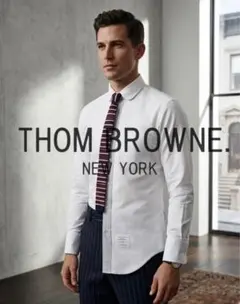 THOM BROWNE／トムブラウン／オックスフォード／ラウンドカラー／ホワイトのサムネイル