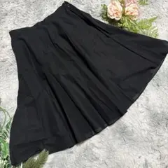 Ballsey 黒 シースルーフレアスカート ひざ丈　透け感　36のサムネイル