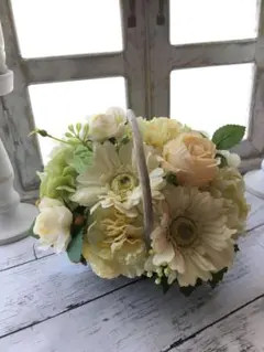 元気いっぱい♪黄色のフラワーバスケット♪バスケットアレンジメント