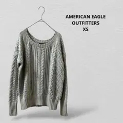 ざっくりニット カジュアルセーターXS グレー