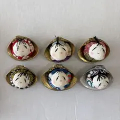 ハンドメイド 貝合わせ 6個セット 人形