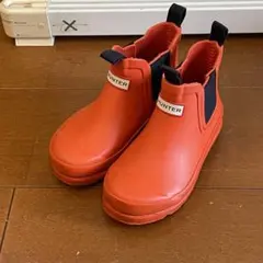HUNTER ハンターオレンジ 長靴 UK9 17cm サイドゴアレインブーツ
